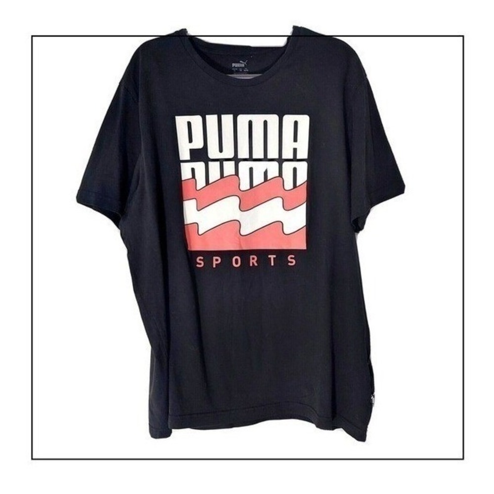 Puma Shirt Men XL Black Performance‎ Graphic Active Lifestyle Training Fitness